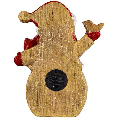 Northlight LED Lighted Gingerbread Snowman with Bird Christmas Figure 15-Inch
