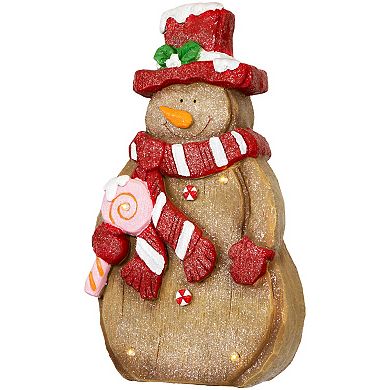 Northlight LED Lighted Gingerbread Snowman Figure with Lollipop 15.5-Inch