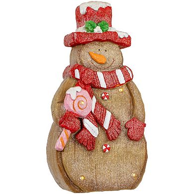 Northlight LED Lighted Gingerbread Snowman Figure with Lollipop 15.5-Inch