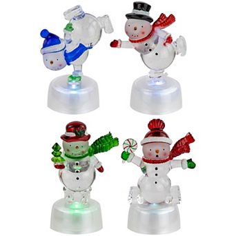 Northlight LED Lighted Snowmen Acrylic Christmas Table Decor 4 pc Set