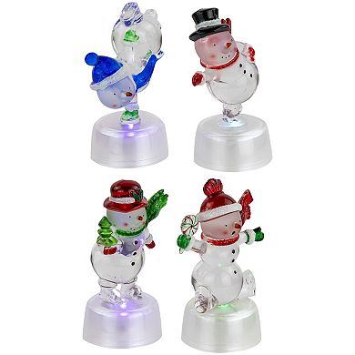 Northlight LED Lighted Snowmen Acrylic Christmas Table Decor 4-pc. Set