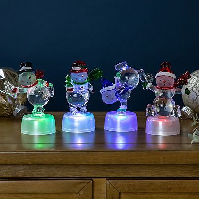 Northlight LED Lighted Snowmen Acrylic Christmas Table Decor 4-pc. Set