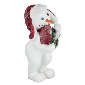 Northlight Frosted Snowman with Wreath Christmas Figure