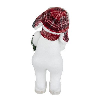 Northlight Frosted Snowman with Wreath Christmas Figure