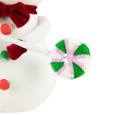Northlight Snowman with Sequin Lollipop & Striped Hat Christmas Decoration
