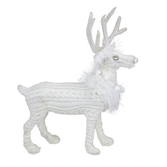 Northlight Cable Knit Sweater Standing Reindeer Figure Table Decor