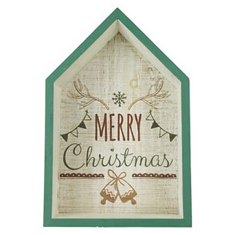 Northlight 11.75-inch 3D House Merry Christmas Wall Decor
