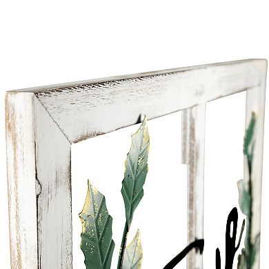 Northlight 23.75" Joy Window Frame with Holly Christmas Wall Sign