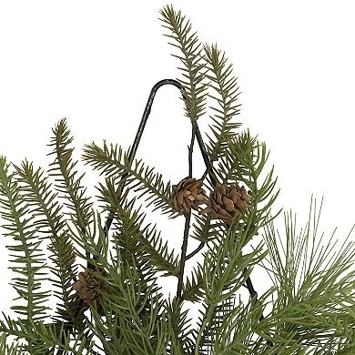 Northlight 21-Inch Pine Christmas Tree Hanging Wall Decor with Pinecones