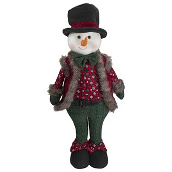 Northlight Jolly Plush Boy Snowman Christmas Figure Floor Decor