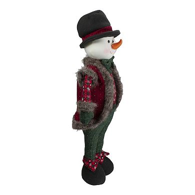 Northlight Jolly Plush Boy Snowman Christmas Figure Floor Decor