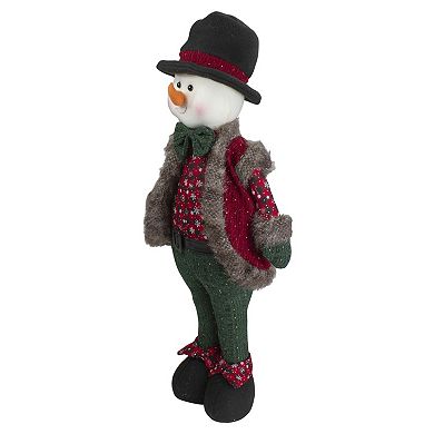 Northlight Jolly Plush Boy Snowman Christmas Figure Floor Decor