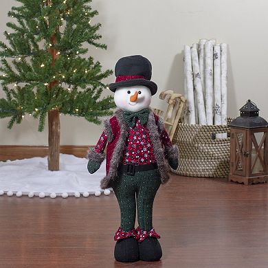 Northlight Jolly Plush Boy Snowman Christmas Figure Floor Decor