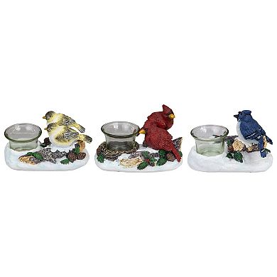 Northlight 3-pc. Christmas Bird Couples Tealight Candle Holders Set