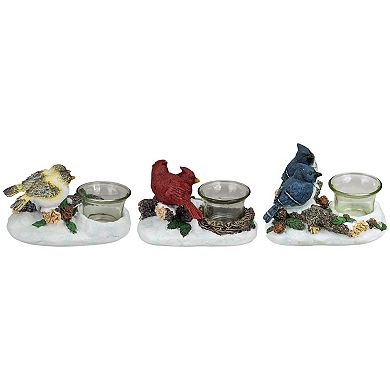 Northlight 3-pc. Christmas Bird Couples Tealight Candle Holders Set