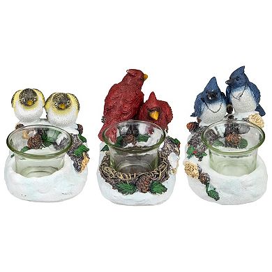 Northlight 3-pc. Christmas Bird Couples Tealight Candle Holders Set