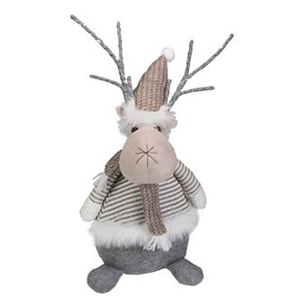Northlight LED Lighted Wrapped Antlers Knitted Reindeer Figure Floor Decor