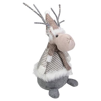 Northlight LED Lighted Wrapped Antlers Knitted Reindeer Figure Floor Decor