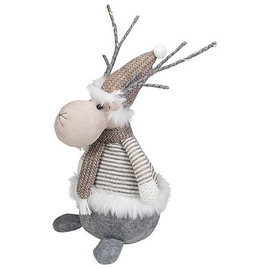 Northlight LED Lighted Wrapped Antlers Knitted Reindeer Figure Floor Decor