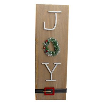 Northlight Vertical Wooden "Joy" Sign with Santa's Belt Wall Decor