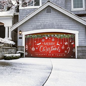 Evergreen Enterprises Merry Christmas & Happy New Year Double Garage Door Cover