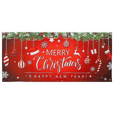 Evergreen Enterprises Merry Christmas & Happy New Year Double Garage Door Cover