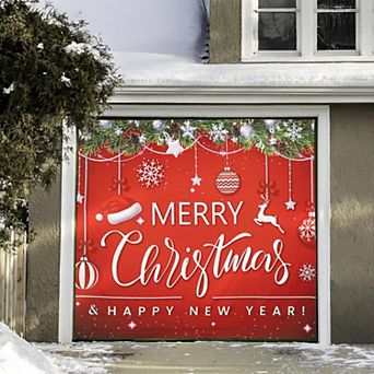 Evergreen Enterprises Merry Christmas & Happy New Year Garage Door Cover