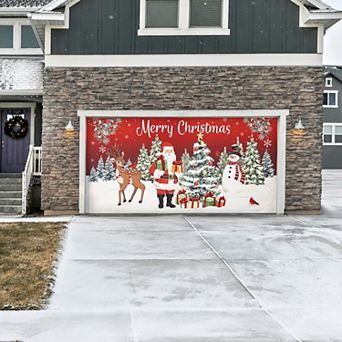 Evergreen Enterprises Merry Christmas Double Car Garage Door Cover Outdoor Decor