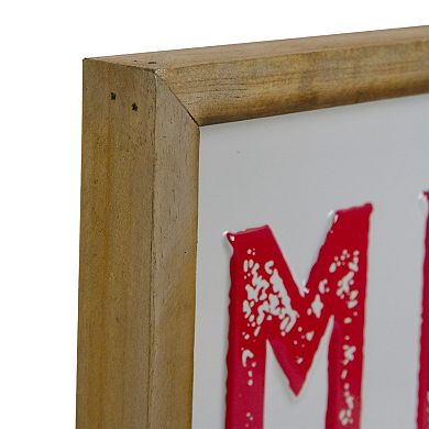 Northlight Wooden Framed Merry & Bright Metal Wall Decor