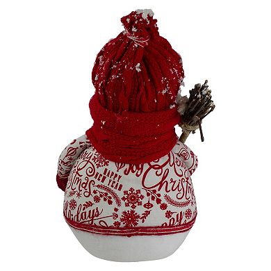Northlight Standing Snowman Christmas Figure with Broom Floor Decor