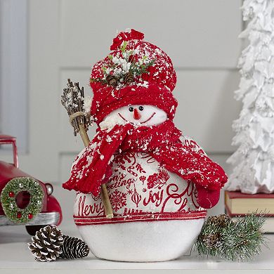 Northlight Standing Snowman Christmas Figure with Broom Floor Decor