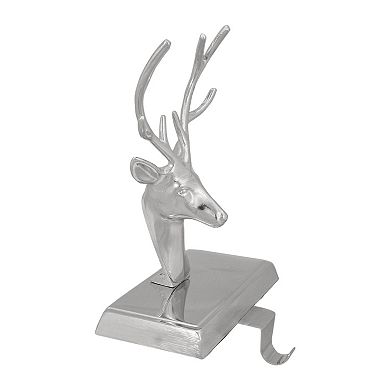 Northlight 8-Inch Shiny Silver Deer Head Christmas Stocking Holder