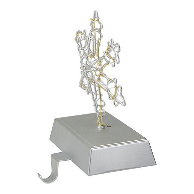 Northlight 7.5-in. LED Silver Wired Snowflake Christmas Stocking Holder