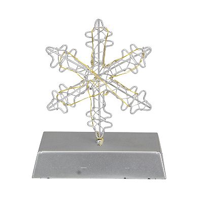 Northlight 7.5-in. LED Silver Wired Snowflake Christmas Stocking Holder