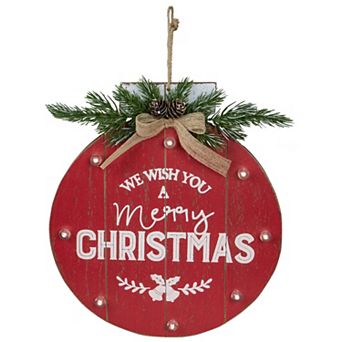 Northlight 13.75-Inch Battery Operated "We Wish You a Merry Christmas" Wall Decor