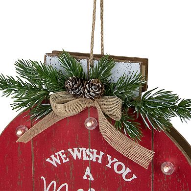 Northlight 13.75-Inch Battery Operated "We Wish You a Merry Christmas" Wall Decor