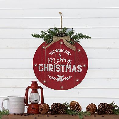 Northlight 13.75-Inch Battery Operated "We Wish You a Merry Christmas" Wall Decor
