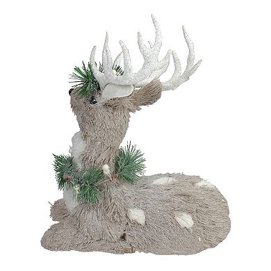 Northlight 12.75-in. Sitting Sisal Reindeer Table Decor