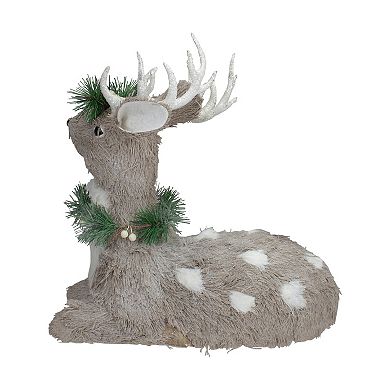 Northlight 14-in. Sitting Sisal Reindeer Table Decor