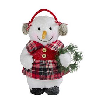 Northlight 12 in Plush Girl Snowman Christmas Figure
