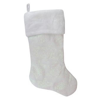 Northlight 22-Inch LED Lighted Glittered Snowflake Christmas Stocking
