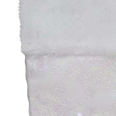 Northlight 22-Inch LED Lighted Glittered Snowflake Christmas Stocking