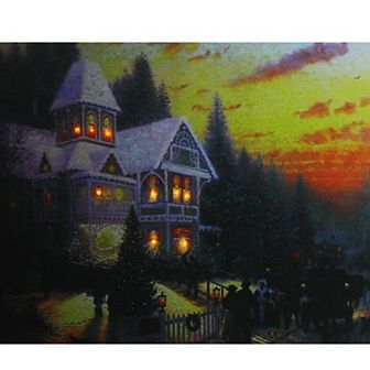 Northlight LED Lighted Victorian Christmas Canvas Wall Decor