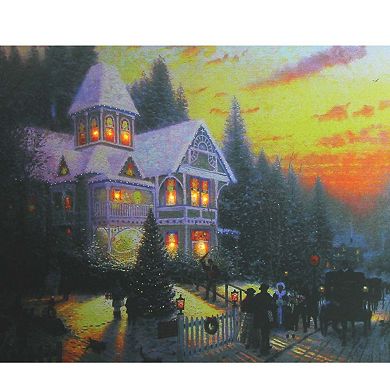 Northlight LED Lighted Victorian Christmas Canvas Wall Decor
