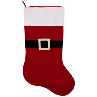 Northlight 48-Inch Velveteen Santa Claus Belt Buckle Christmas Stocking