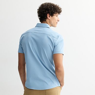 Men's FLX Tech Stretch Untucked Slim Fit Short Sleeve Button-Down Shirt