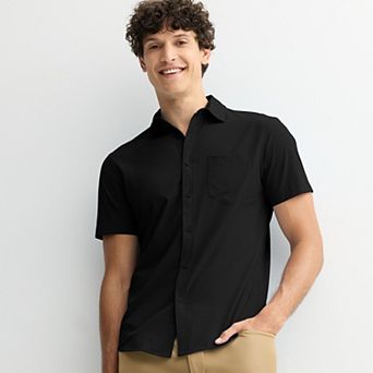 Men's FLX Tech Stretch Untucked Slim Fit Short Sleeve Button-Down Shirt