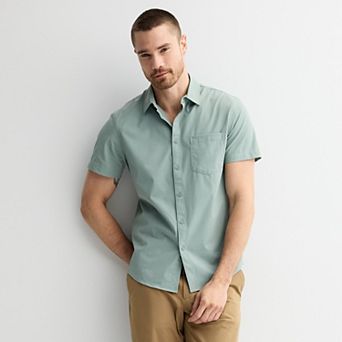 Men's FLX Tech Mesh Slim-Fit Short Sleeve Button-Down
