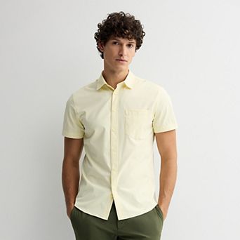 Men's FLX Tech Stretch Untucked Slim Fit Short Sleeve Button-Down Shirt
