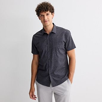 Men's FLX Tech Mesh Standard-Fit Short Sleeve Button-Down